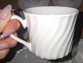 6 Tazas de Café de Porcelana Blancas