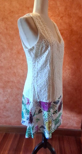 Vestido Desigual Blanco Multicolor