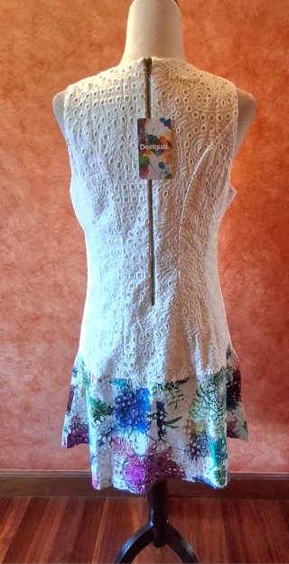 Vestido Desigual Blanco Multicolor
