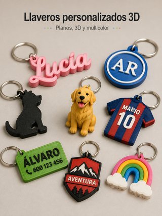 Llaveros personalizados 3D a tu gusto