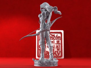Figura Resina Elaria Shadowleaf, la arquera Elfa