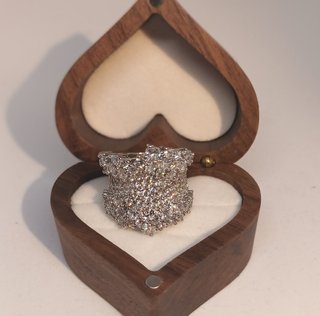 Anello fascia argento sterling zirconi tg. 8