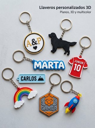 Llaveros 3D personalizados por encargo