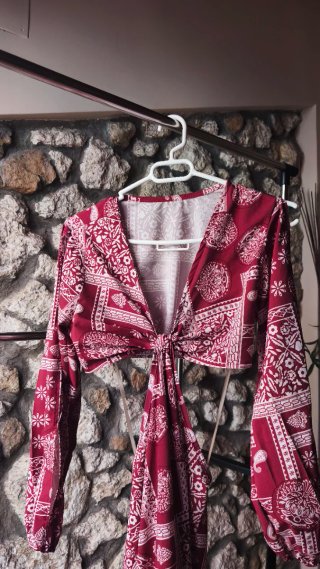 Vestido Largo Boho Cut-Out Burdeos