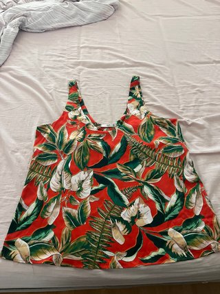 Camiseta tirantes Mango estampado tropical