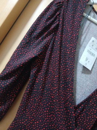 Vestido corto cruzado estampado M