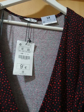 Vestido corto cruzado estampado M