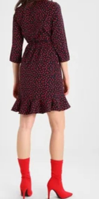 Vestido corto cruzado estampado M