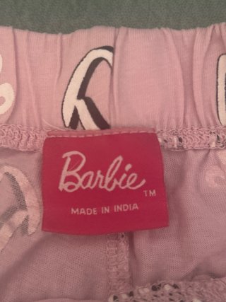 Pijama Barbie niña abotonado rosa