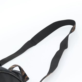 FENDI Hand Bag Canvas 2way Black Gold Auth
