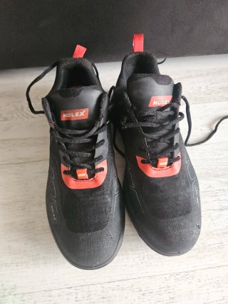 Zapatos de seguridad HOLEX negros y rojos