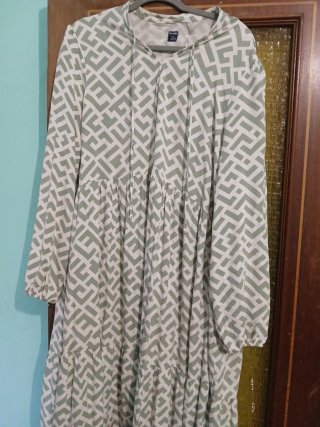 Vestido estampado verde y blanco