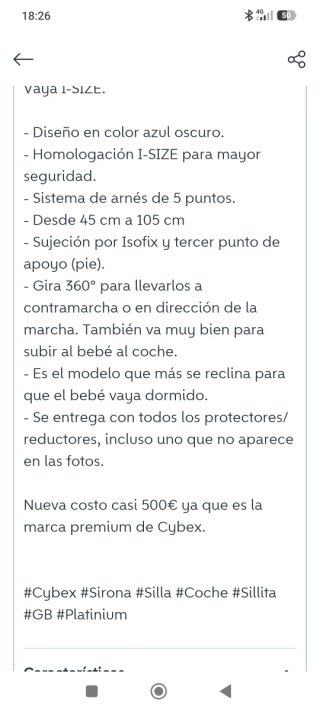 Silla de coche GB negra