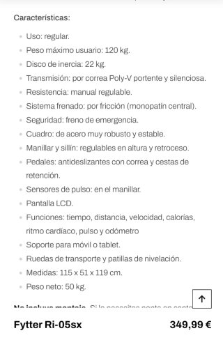 Bicicleta Spinning Fytter RI-05SX