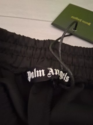 Pantaloncini Palm Angels neri con banda laterale