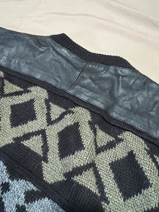 Jersey Vintage 80s Cuero y Lana Talla M