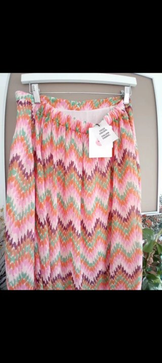 Falda larga Naf Naf verano estampado zig-zag