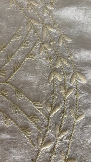 Tovaglia lino vintage anni '60 ricamata a mano