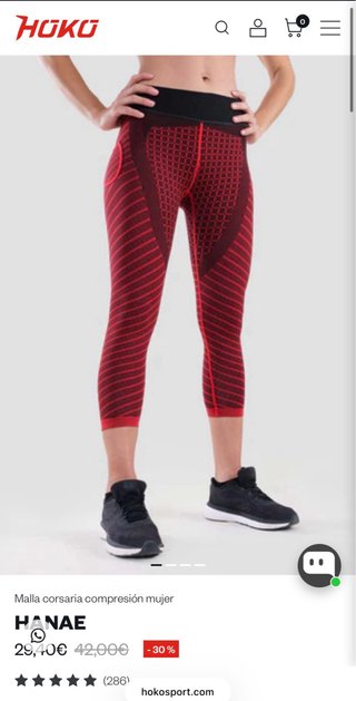 Mallas Hoko Hanae Rojas Negras Talla S
