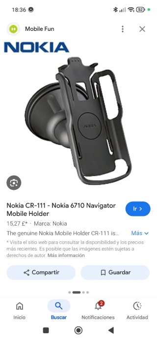 Supporto per cellulare Nokia CR-111 per auto