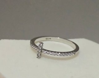 Anello in Argento 925 con Croce Lucida