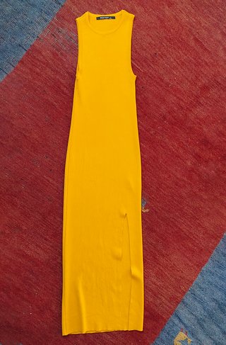 Vestido canalé largo mostaza Wild Pony Talla S