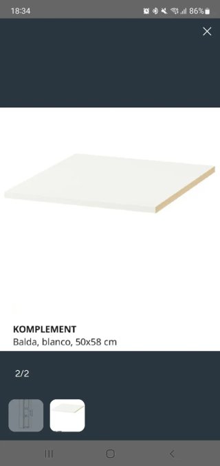 3 Baldas Komplement Ikea Blancas 50x58 cm