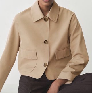 Chaqueta Mango Beige Bolsillos