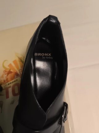 Zapatos piel Bronx Tacón Negro