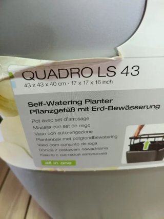 Maceta con Autorriego Quadro Premium 43 LS Gris