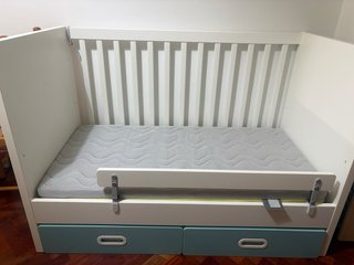 Cuna Stuva IKEA con colchón y barrera