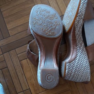 Sandalias Gabor Marrones Flores