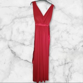 Vestido largo rojo gasa