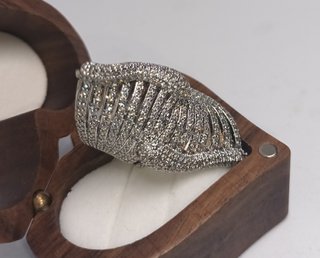 Anello fascia argento 925 zirconi misura 7
