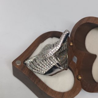 Anello fascia argento 925 zirconi misura 7