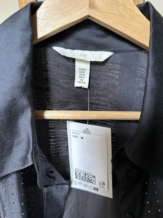 Blusa H&M Negra Transparente Talla M