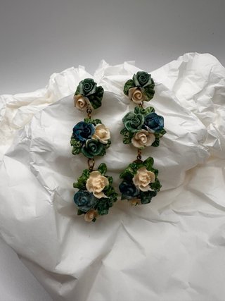 Pendientes florales vintage