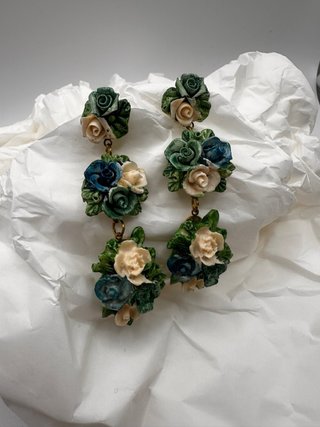 Pendientes florales vintage