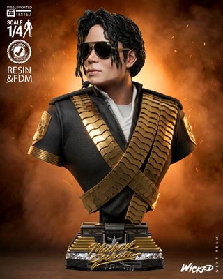 Busto Michael Jackson Resina 1:6 (21,5cm)