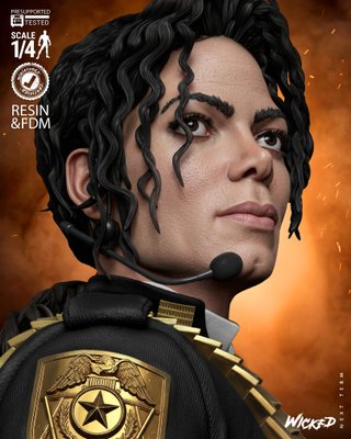 Busto Michael Jackson Resina 1:6 (21,5cm)