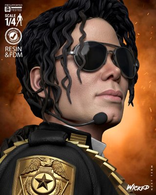 Busto Michael Jackson Resina 1:6 (21,5cm)