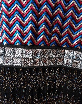 Vestido fiesta lentejuelas zig-zag