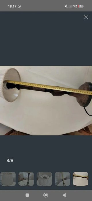 Lamparilla de mesa madera y tela