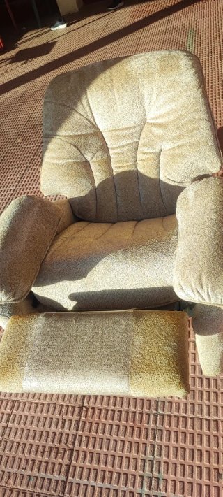 Sillón reclinable tela beige
