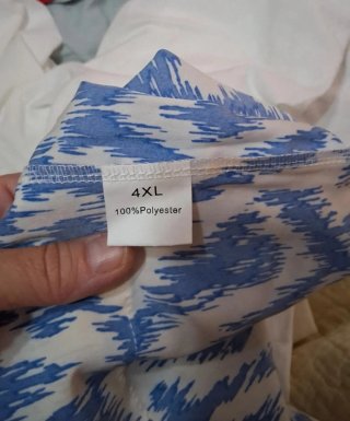 Pantalón ancho estampado azul y blanco