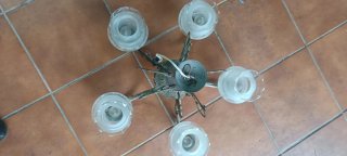 Lámpara de araña vintage dorada