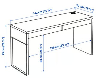 Escritorio blanco 142 x 50 cm