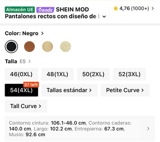 Pantalón polipiel negro talla 4XL