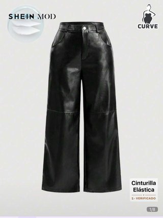 Pantalón polipiel negro talla 4XL