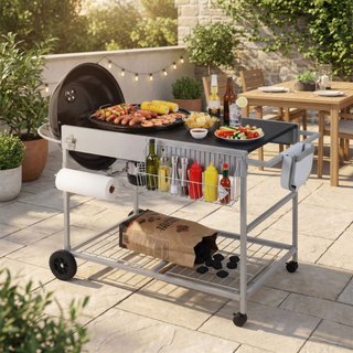 Carrito para barbacoa de exterior con amplia super